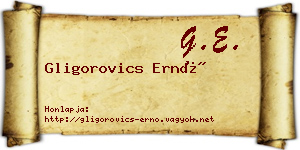 Gligorovics Ernő névjegykártya